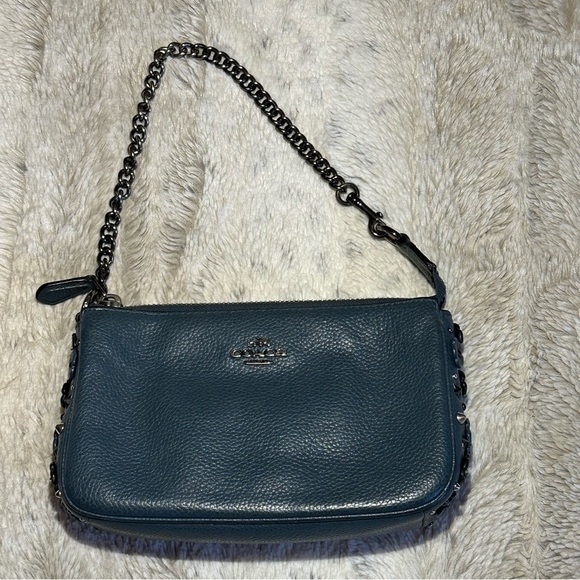 Coach Nolita with tea rose flowers and studs. Gunmetal hardware. - Picture 3 of 10